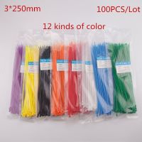 100PCS/Lot 3x250 colorful cable tie Nylon cable ties All sorts of color 3X250MM