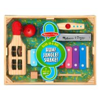 [วงดนตรี7ชิ้น] รุ่น 1318 เครื่องดนตรีครบวง7ชิ้น Melissa &amp; Doug Band-in-a-Box - Hum! Jangle! Shake! รีวิวดีใน Amazon USA ไม้อย่างดี เสียงจริง พร้อมกล่องไม้ มาลิซ่า