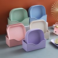 [COD] Dishes dishes home spit bone tableware snacks plastic plates dining tables garbage slag sets