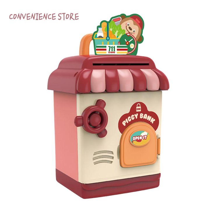 Children's Cartoon Toy Cash Password Deposit Machine Piggy Bank Atm with  Music Abs Plastic Money Box | Lazada