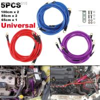 5PCS Professional Universal 5-Point Car High Performance Battery Ground Grounding Earth Cable Wire Improve Power System-3 Colors