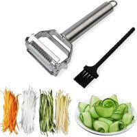 1Pcs Peeler Stainless Steel Cutter Slicer with Cleaning Brush Pro for Carrot Potato Melon Gadget Vegetable Fruit Graters  Peelers Slicers