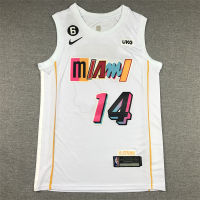 ขายดีผู้ชาย Miami Heat 2022-23พ่อบ้านจิมมี่ &amp; Bam Adebayo &amp; TLER Herro City Jersey-สีขาว