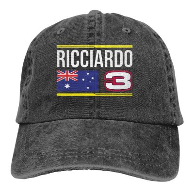 2023 New Fashion NEW LLAdjustable Solid Color Baseball Cap Australia Ric3 Washed Cotton Daniel Ricciardo F1 Sports Wo，Contact the seller for personalized customization of the logo