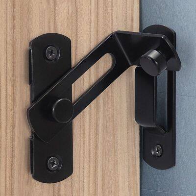 Door Lock Guard Latch Bolt 90 180 Degree Stainless Steel Toggle Latch Sliding barn Door Lock Black Iron Right Angle barn Lock Door Hardware Locks Meta