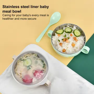 Baby complementary food bowl, insulated bowl, children's anti fall and anti  scald 316 stainless steel eating bowl, spoon, specia