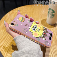 Chenyyyka Caing สำหรับ OPPO A83 A71 A71K A37 A37F A39 A57 2016 A57T เคสการ์ตูนน่ารักลายสพันชบ็อบสแควร์แพนท์ใหม่กรอบชุบสี่เหลี่ยมนิ่มซิลิกาเจลกันกระแทกฝาครอบป้องกันเคสมือถือ