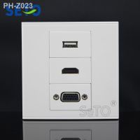 SeTo 86 Type Single 2.0 HDMI USB VGA Assorted Panel Wall Plate Socket Keystone Faceplate