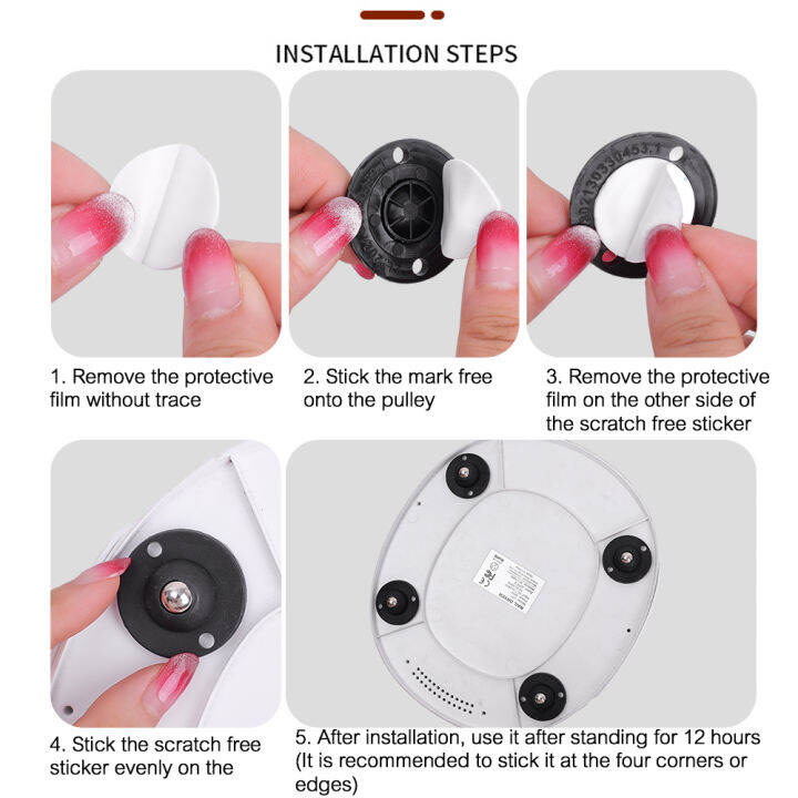 4ชิ้น360-หมุนได้มีกาวในตัวลูกรอกอเนกประสงค์ลูกกลิ้งเฟอร์นิเจอร์ด้านล่างรับน้ำหนักได้กล่องแบริ่งแรงล้อสากลประหยัดแรงประหยัดแรงใช้แรงงาน