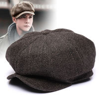 2021 Thickened Wool tweed Octagonal Hat Dad Winter Felt Newsboy Cap Male Leisure Ivy Caps Man Big Size Beret 56-58cm 58-60cm