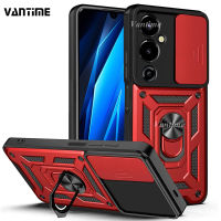 Vantime สำหรับ Tecno Pova 4 Pro เคสโทรศัพท์สไลด์ฝาครอบกล้อง Kickstand Hard เกราะกันกระแทกฝาหลัง