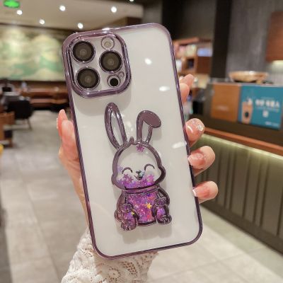 [COD] ใช้ได้ครับ 14 เคสศัพท์มือถือพรีเมี่ยมดูดทรายกระต่ายแอปเปิ้ล 13Pro ฟิล์มเลนส์ชุบ tpu ใสนุ่ม