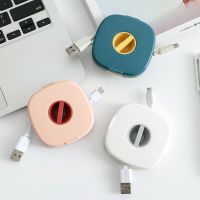 Portable Round Winder Storage Box Rotating Mobile Phone USB Data Cable Wire Rack Container Wire Holder Wire Management Box Cable Management