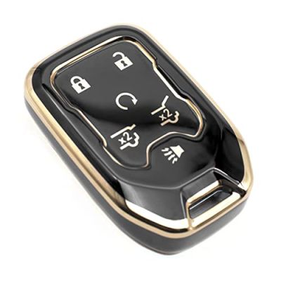 for Chevrolet Smart Key Fob Cover Keyless Entry Remote Protector Case Compatible with Chevy Chevrolet Suburban Tahoe GMC Terrain Yukon Yukon XL Smart 6 Buttons