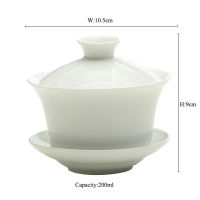 TANGPIN white ceramic gaiwan teacup teapot porcelain chinese kung fu tea set