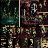 SCREAM กระดาษโปสเตอร์คราฟท์ภาพยนตร์สยองขวัญคลาสสิก2022กรีดร้องสำหรับตกแต่งบ้านภาพพิมพ์ตกแต่งของตกแต่งศิลปะบนผนัง