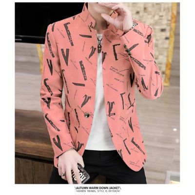 Loose Coat Man Suit British College Casual Spring Autumn Blazer Men Slim fit Mens Suit Korean beige Pink Blue Black