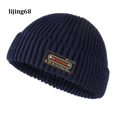 Lijing หมวกบีนนี่หมวกถักอบอุ่นตัวอักษรสำหรับฤดูหนาว,หมวกสไตล์สตรีทเท่ใส่ได้ทั้งผู้หญิงและผู้ชายหมวกเมลอนหมวกแบบไม่มีขอบสำหรับใส่ฮิปฮอปกะลาสีเรือหมวกลายกระโหลกฤดูหนาว