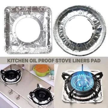 40PCS Gas Stove Protector Cover Disposable Aluminium Stove Burner Liner Gas Stove  Stovetop Cleaning Pad Kitchen Accessories - AliExpress