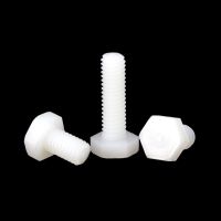 1/5/10/50X M3 M4 M5 M6 M8 M10 M12 M14 M16 White Nylon Plastic Insulated Outside External Hex Hexagon Head Cap Bolt Screw DIN933