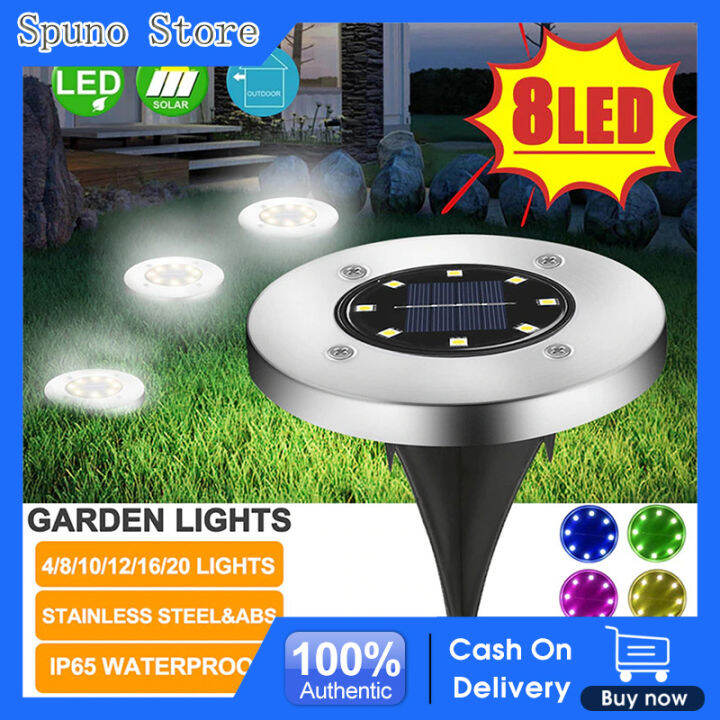 8/16LED Solar Ground Lights 7 Color Waterproof LED Underground Light