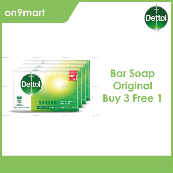 Dettol Original Anti Bacterial Bar Soap Buy Free Total Pcs X G Lazada