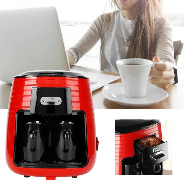 Full Automatic Coffee Machine American Double Cup Drip Coffee Maker Tea ...