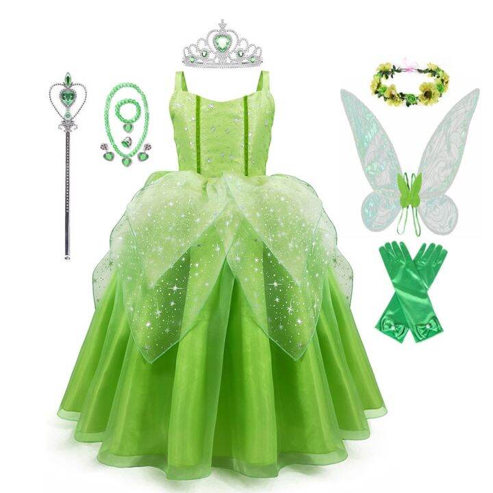 jeansame-dress-สาวดอกไม้นางฟ้าแต่งตัวเด็กเจ้าหญิง-tinkerbell-ทิงเกอร์เบลล์ชุดที่มีปีกฮาโลวีนเจ้าหญิงเครื่องแต่งกายเอลฟ์พรรคชุด