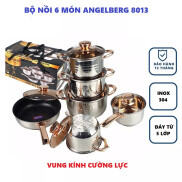 FREESHIP MAX Bộ nồi ANGELBERG 6 món 12 chi tiết nhập khẩu từ Đức chính