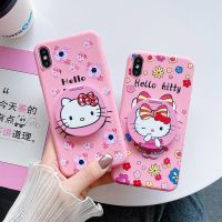 Hello Kitty เคสโทรศัพท์กับตัวยึดกระจกสำหรับ VIVO Y55 Y66 Y71 Y83 Y85 Y91 Y93 Y17 Z3 T95 Y7D X7 X9 X20 X21 X23 X30 V15 V9ฝาครอบเนื้อนิ่ม TPU