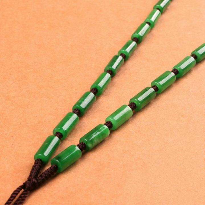 Dry green fine bamboo knot bead chain Pendant rope Jade gold Buddha bead jade pendant necklace