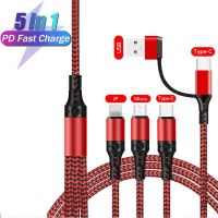 5 in 1 USB Cable Type C Cable for Samsung  Xiaomi 9 4 in 1 Cable for iPhone 14 13 12 11 Pro Max X Huawei Charger Micro USB Cable Wall Chargers