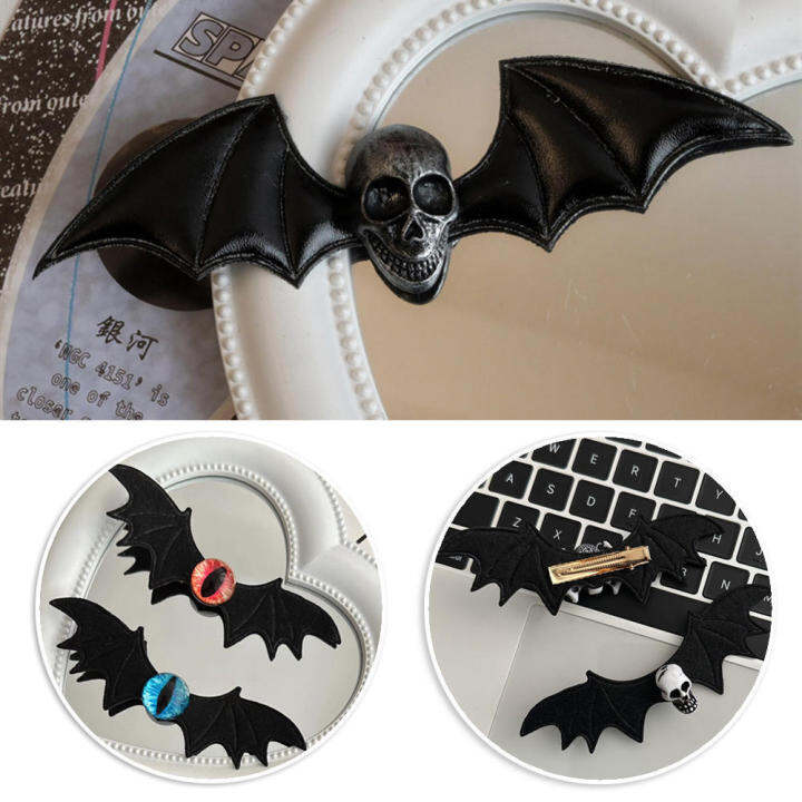 halloween-decoration-hair-barrettes-horror-hairpin-large-bats-hair-pins-horror-skull-hair-barrettes-skull-hair-barrettes-bat-wing-hair-clip