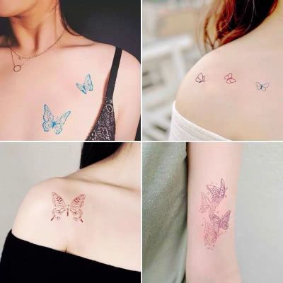 【YF】 15pcs  Color Tattoo Butterfly Sticker Sexy Clavicle Arm Temporary Leg Wrist Foot Hand