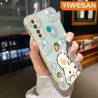 YIWESAN เคสสำหรับ Infinix Hot 9 Pro เคส X655C ลายการ์ตูนน่ารักดีไซน์ใหม่กระต่ายชุบหรูหราเคสซิลิโคนแบบนุ่มขอบเคสเคสป้องกันทนแรงกระแทกเลนส์กล้องถ่ายรูปคลุมทั้งหมด