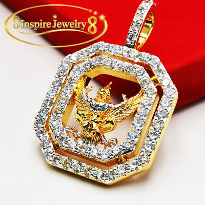 Inspire Jewelry, จี้พญาครุฑฝังเเพชร ขนาด 3.5x2.5cm. งานจิวเวลลี่ องค์สีทองกล่าวกันว่า เสริมอำนาจ เสริมชีวิตให้รุ่งเรือง