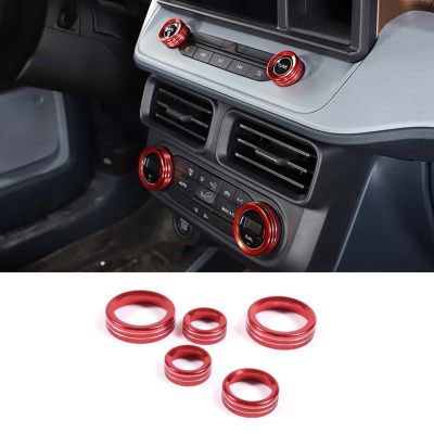 Aluminum Alloy Car Central Control Air Conditioning Volume Knob Decorative Ring Cover for Ford Maverick 2022 Parts Kits