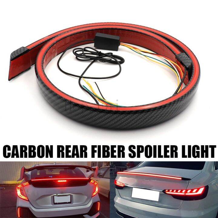 Universal Carbon Fiber Multifunction Trunk Spoilers LED Light Strip 1