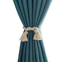 Elegant Blue blackout decorative Flax and polyester curtain For Home Ho Banquet