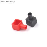 TOOL IMPROVER 2pcs รถจักรยานยนต์ขั้วยางครอบคลุมแบตเตอรี่ฝาครอบฉนวน