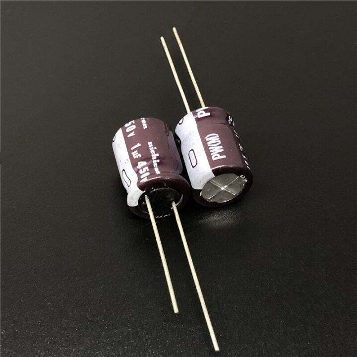 10pcs-100pcs-1uf-450v-nichicon-pw-series-10x12-5mm-low-impedance-long-life-450v1uf-aluminum-electrolytic-capacitor