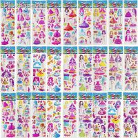 32Sheets 3D Bubble Dress Up Girls Stickers Cartoon Princess Change Clothes DIY Kawaii Toys Children Birthday Party Decoration