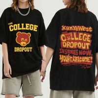 Kanye West College Dropout T-shirt Music Album Double Sided Print T-shirts Men Short Sleeve T Shirt Hip Hop Streetwear