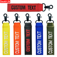 Customized Keychain Embroidery Motorcycle Double-sided Personalized Climbing Club Your Text for Outdoor Luggage Tag