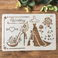 26cm Shoes Bride Dress Rose DIY Craft Layering Stencils Painting Scrapbooking Stamping Embossing Album Paper Card Template