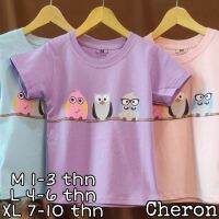 Cheron เสื้อยืด21621-KAOS รูปสี่เหลี่ยมผืนผ้าสำหรับเด็กผู้หญิงเสื้อท่อนบน Distro สไตล์เกาหลีเด็ก Prepua เจี๊ยบแขนสั้นสามารถใช้ได้กับเด็ก CEWE Streท้องถนนสันทนาการวัสดุฝ้ายรุ่นล่าสุดนำเข้า Bank น่ารักอายุ1 2 3 4 5 6 7 8 9 10ปีไลแลคสีฟ้า