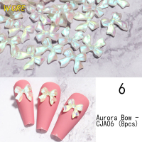 ?【Lowest price】WORE Aurora Butterfly nails อุปกรณ์ศิลปะเรซิ่นบัลเล่ต์ริบบิ้นเครื่องประดับเล็บ