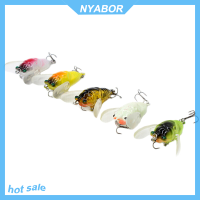 NYABOR 1PC cicada เบสแมลงตกปลาเหยื่อ4cm Crank เหยื่อลอย