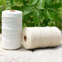 50/100/200/400M Natural Beige/White Cotton Twisted Rope 1/2/3/4mm Macrame Cotton Cord Twine String DIY Craft Knitting Decoration General Craft