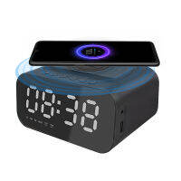 LED Smart Digital Clock Fm Radio Desktop Clocks USB Fast Charger Bedside Wireless Charger Alarm Clock Bluetooth Speaker